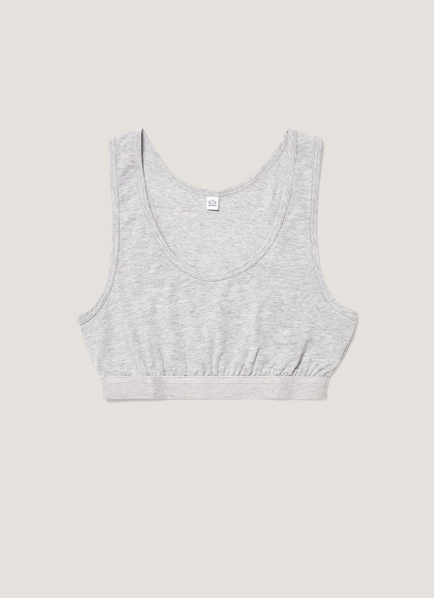 Womens Crop Top Grey Melange