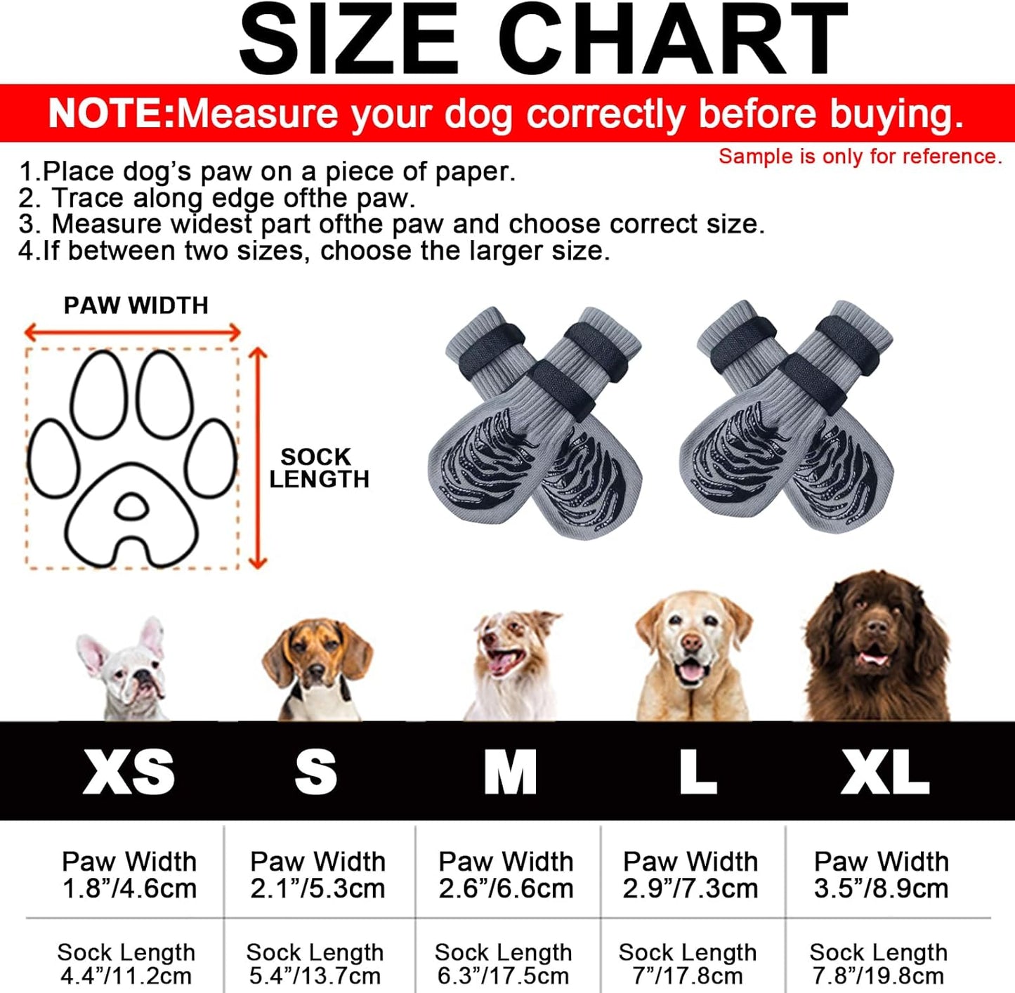 HCPET - Anti-slip dog socks with dual straps ideal paw protection on hardwood floors and pavements (Grey).