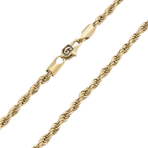 4mm Rope Chain in Yellow Gold