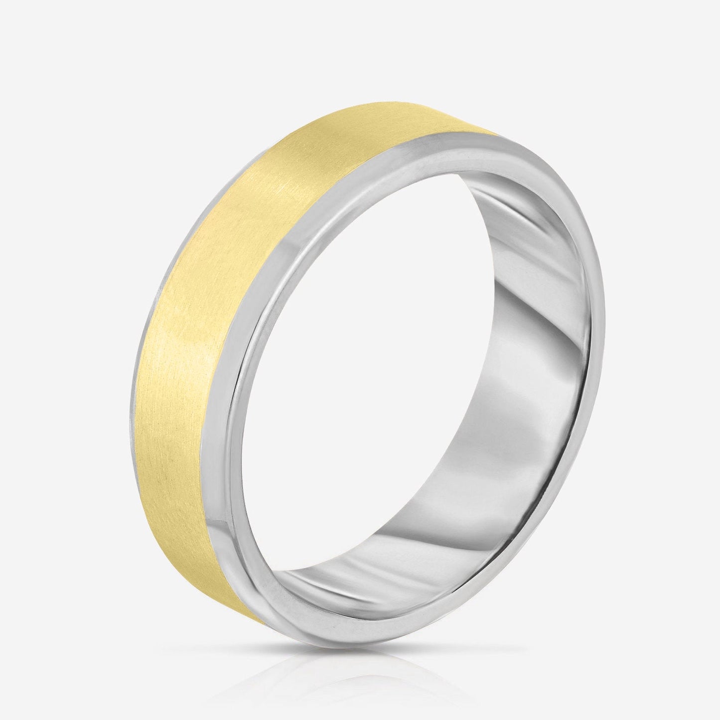 5 mm Contrast + Beveled Wedding Band