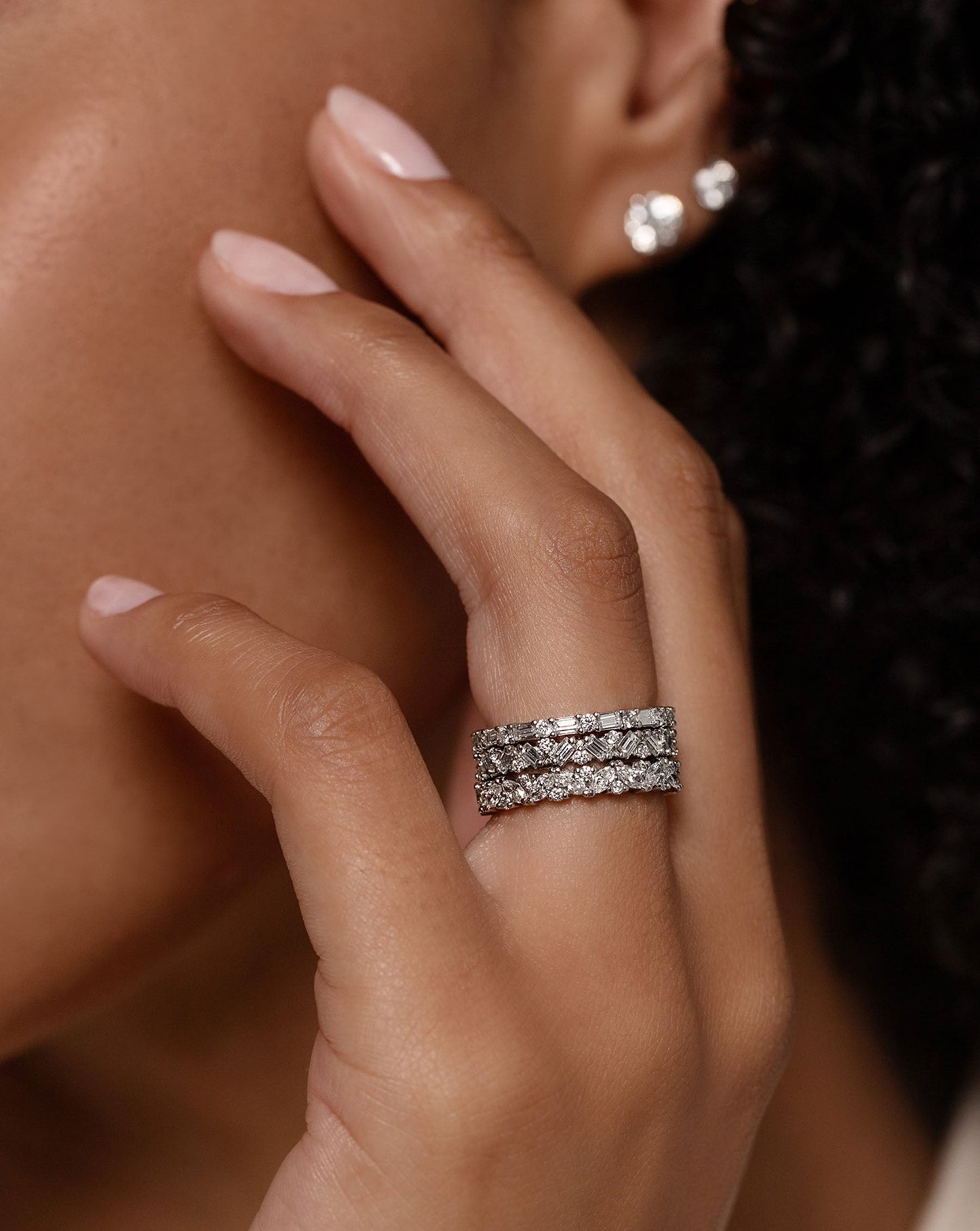 Baguette + Round Eternity Band