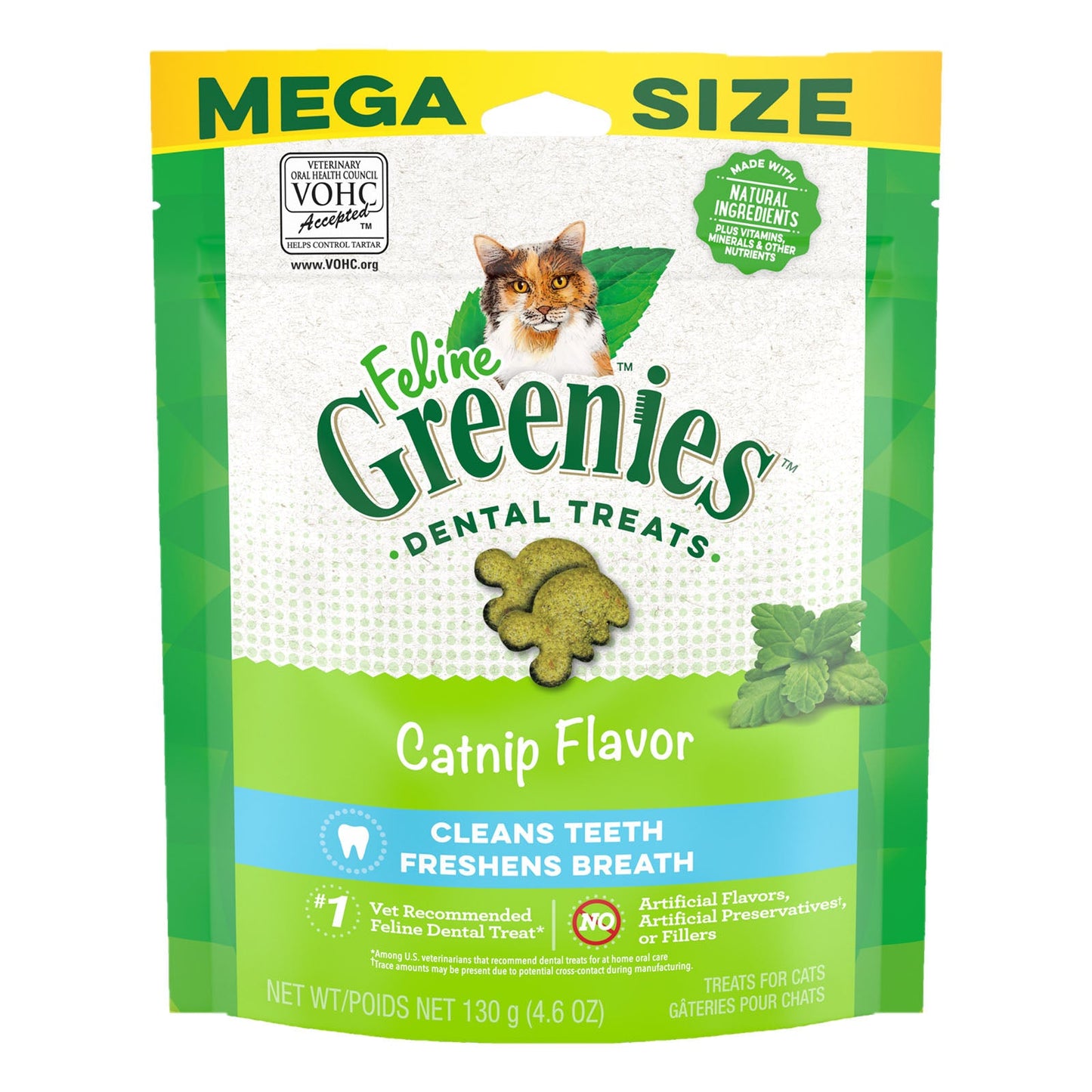 Greenies - Feline Catnip Flavour Dental Treats For Cats 130 Gm
