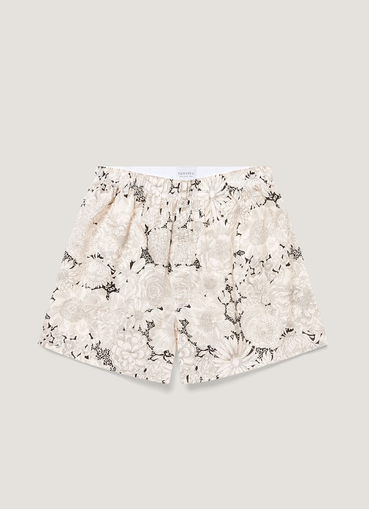Mens Classic Boxer Shorts In Liberty Fabric In White English Bloom Mbox4701L Whib