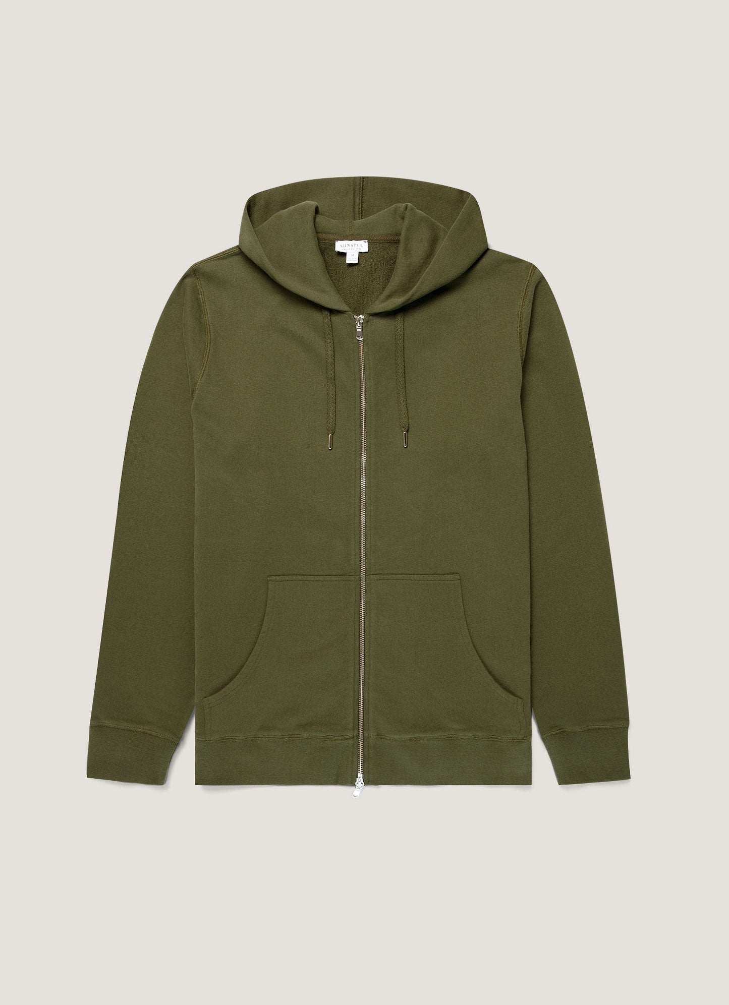 Mens Loopback Zip Hoodie In Deep Olive Mhod1517 Gniz