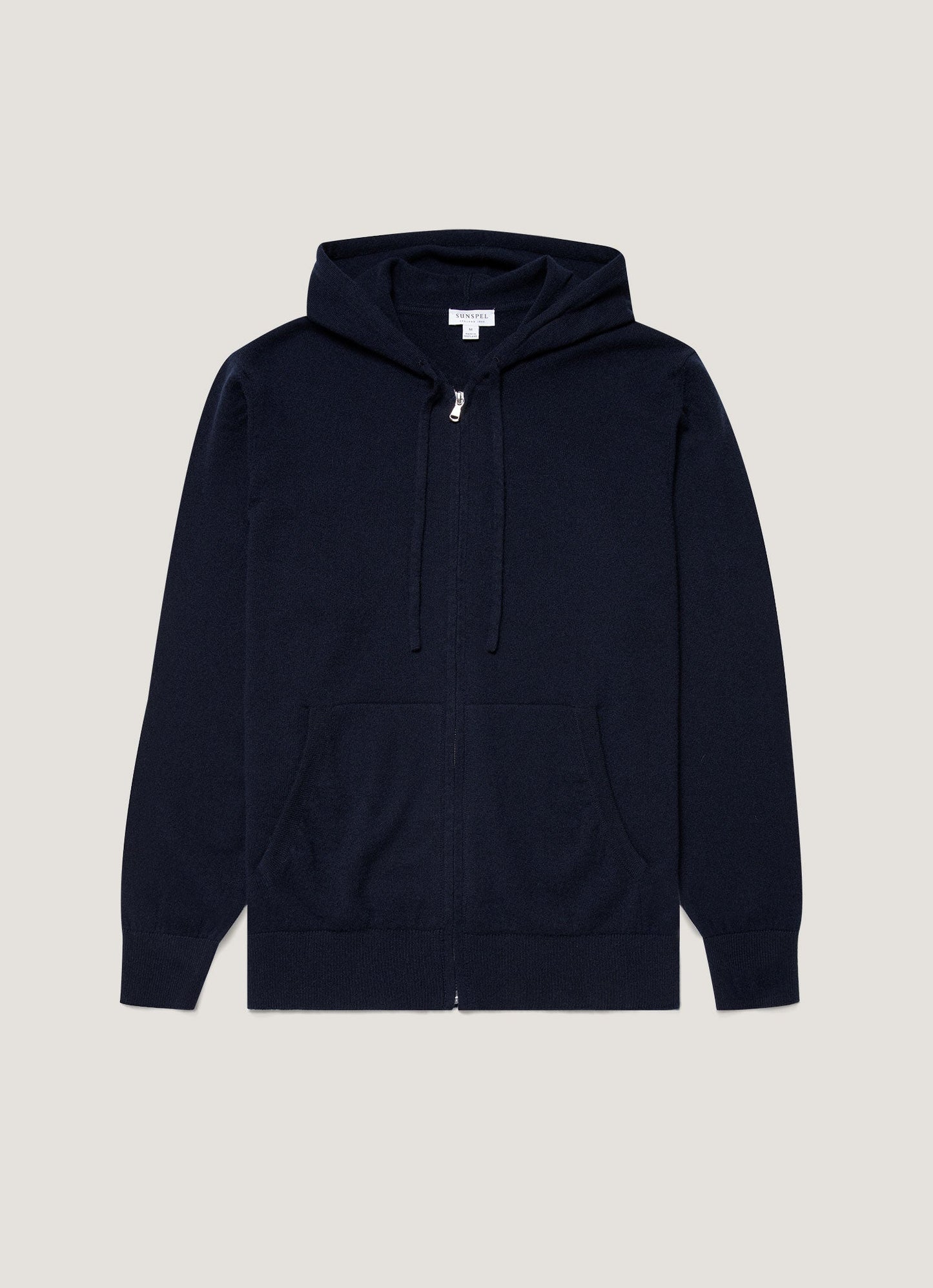 Men's Cashmere Zip Hoodie in Navy