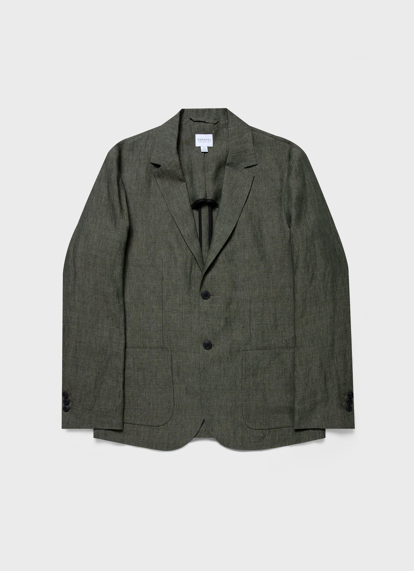 Mens Linen Unstructured Blazer In Light Khaki Mjac7075 Gnht