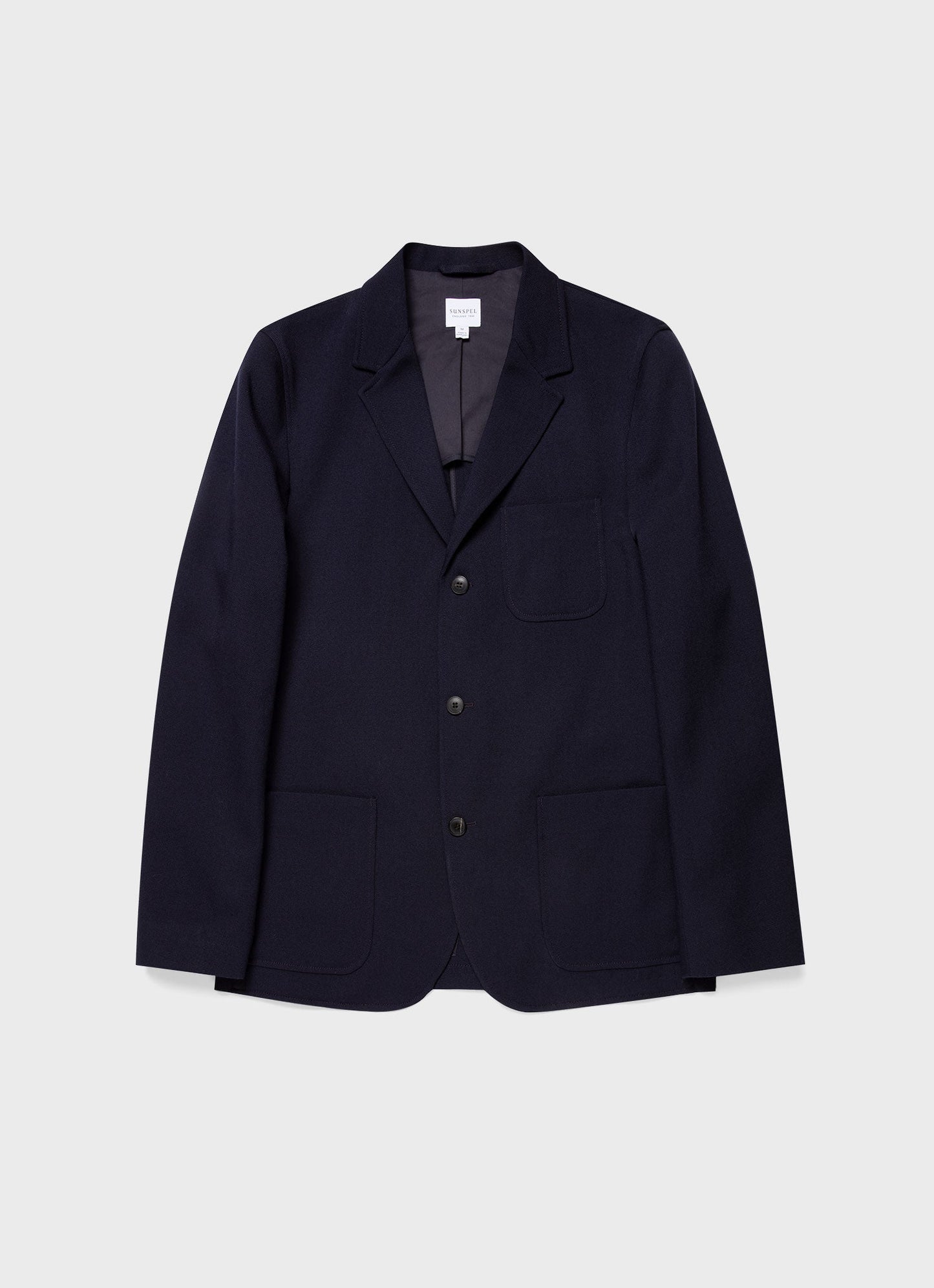 Mens Wool Twill Blazer In Dark Navy Mjac7123 Bujf