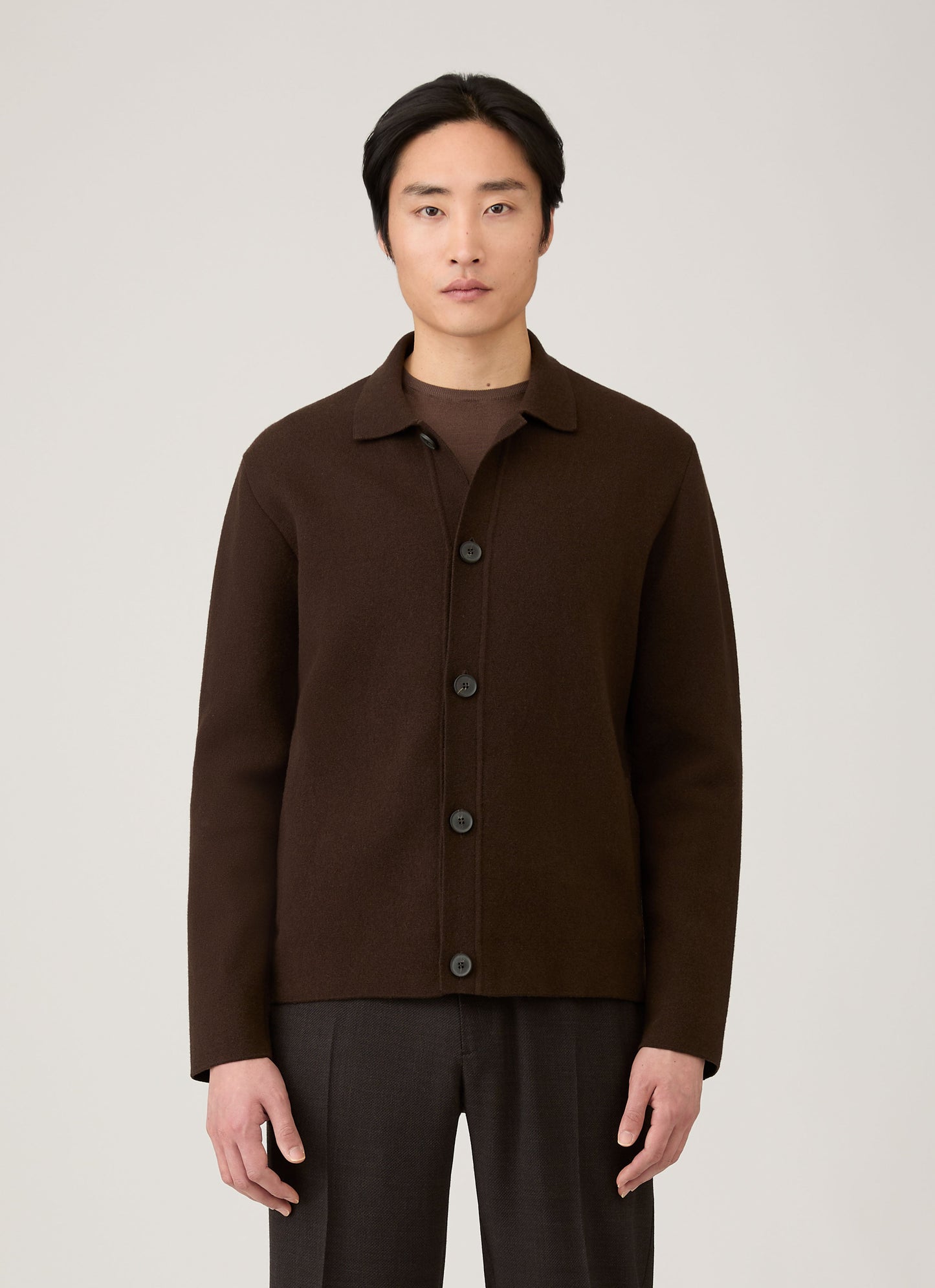 Mens Double Faced Jacket In Truffle Mjac8289 Brgd