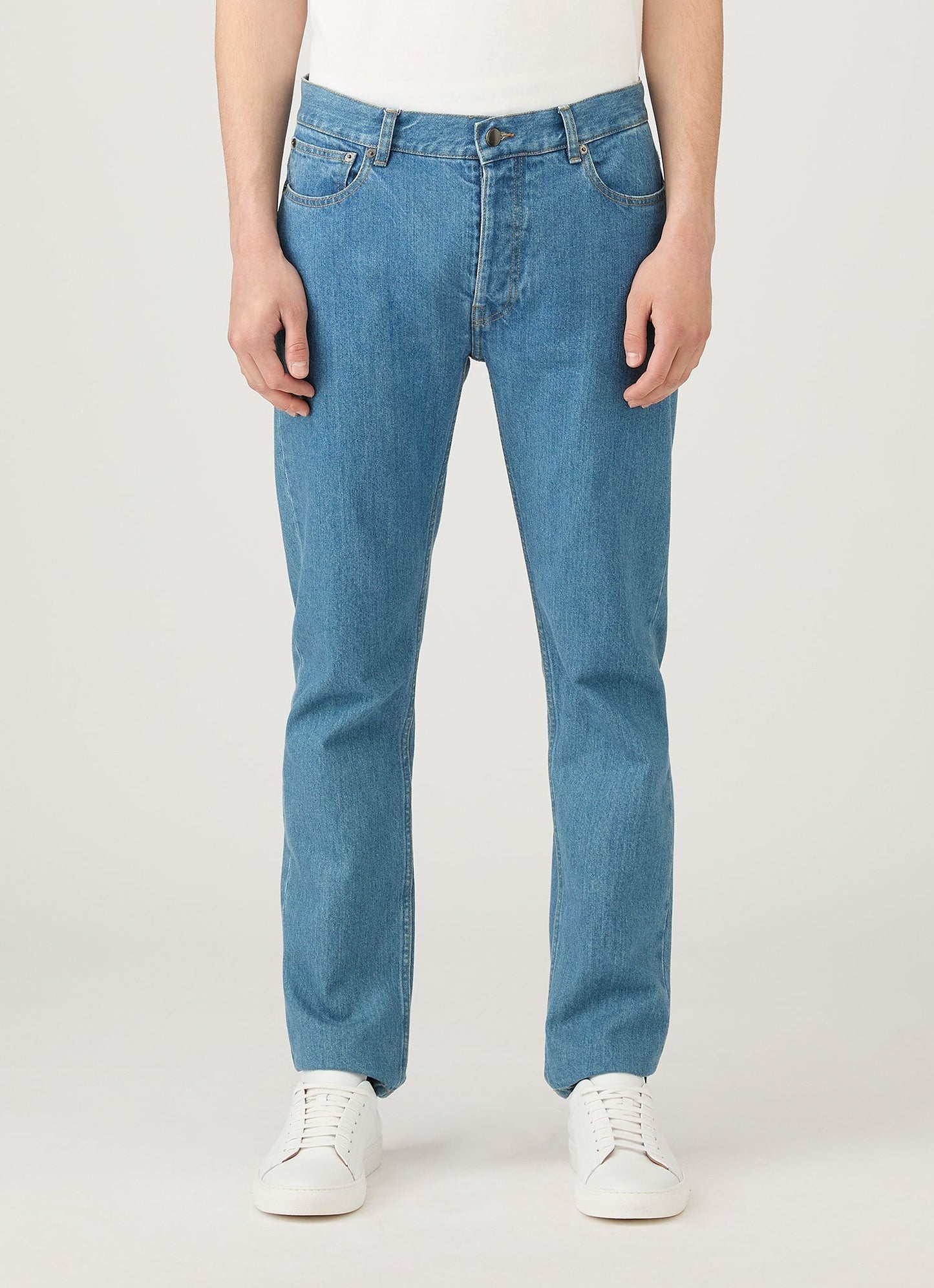 Mens Regular Fit Jean Denim Mid Wash