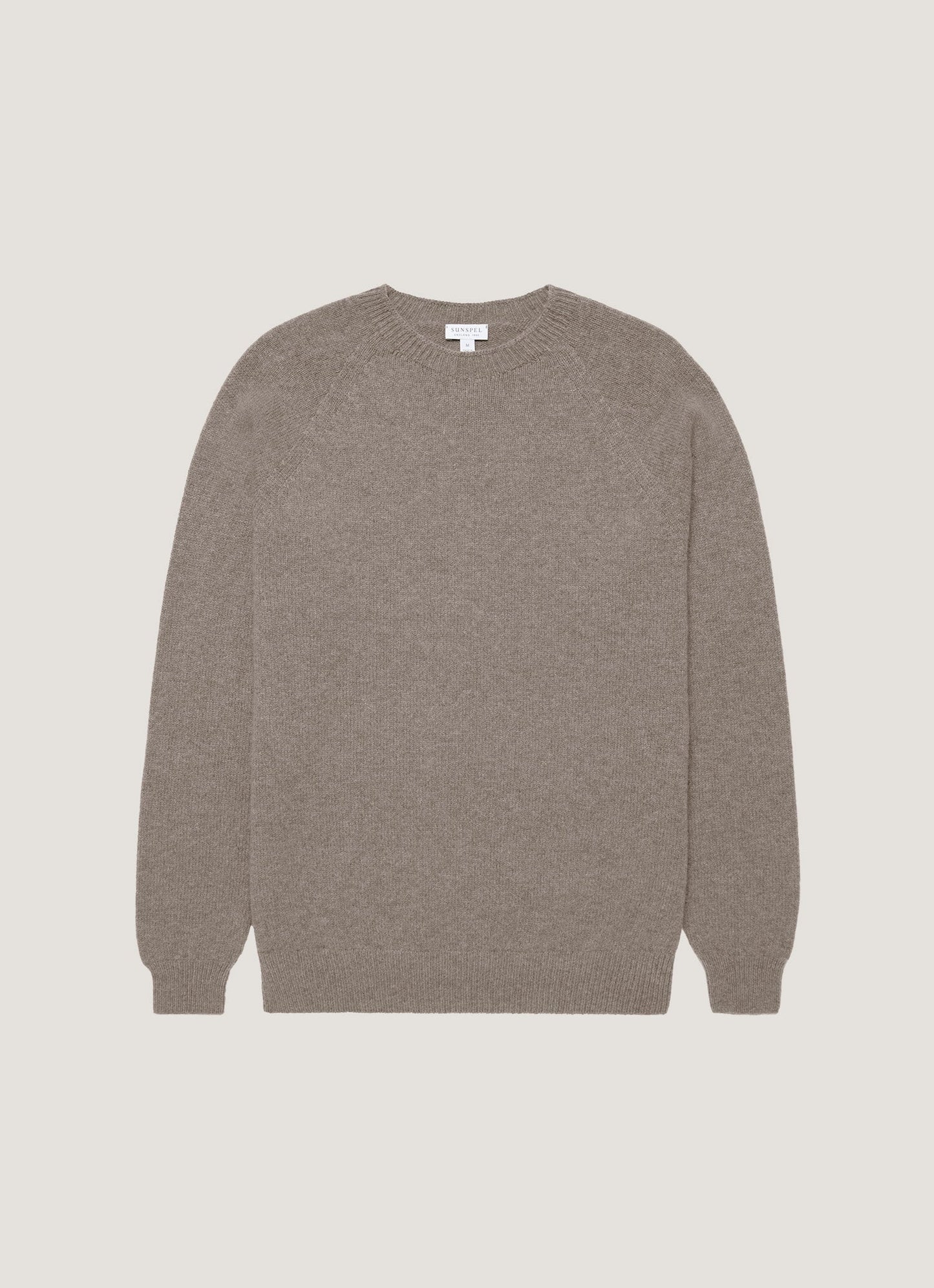 Mens Lambswool Crew Neck Jumper In Bark Mjum8066 Brgc