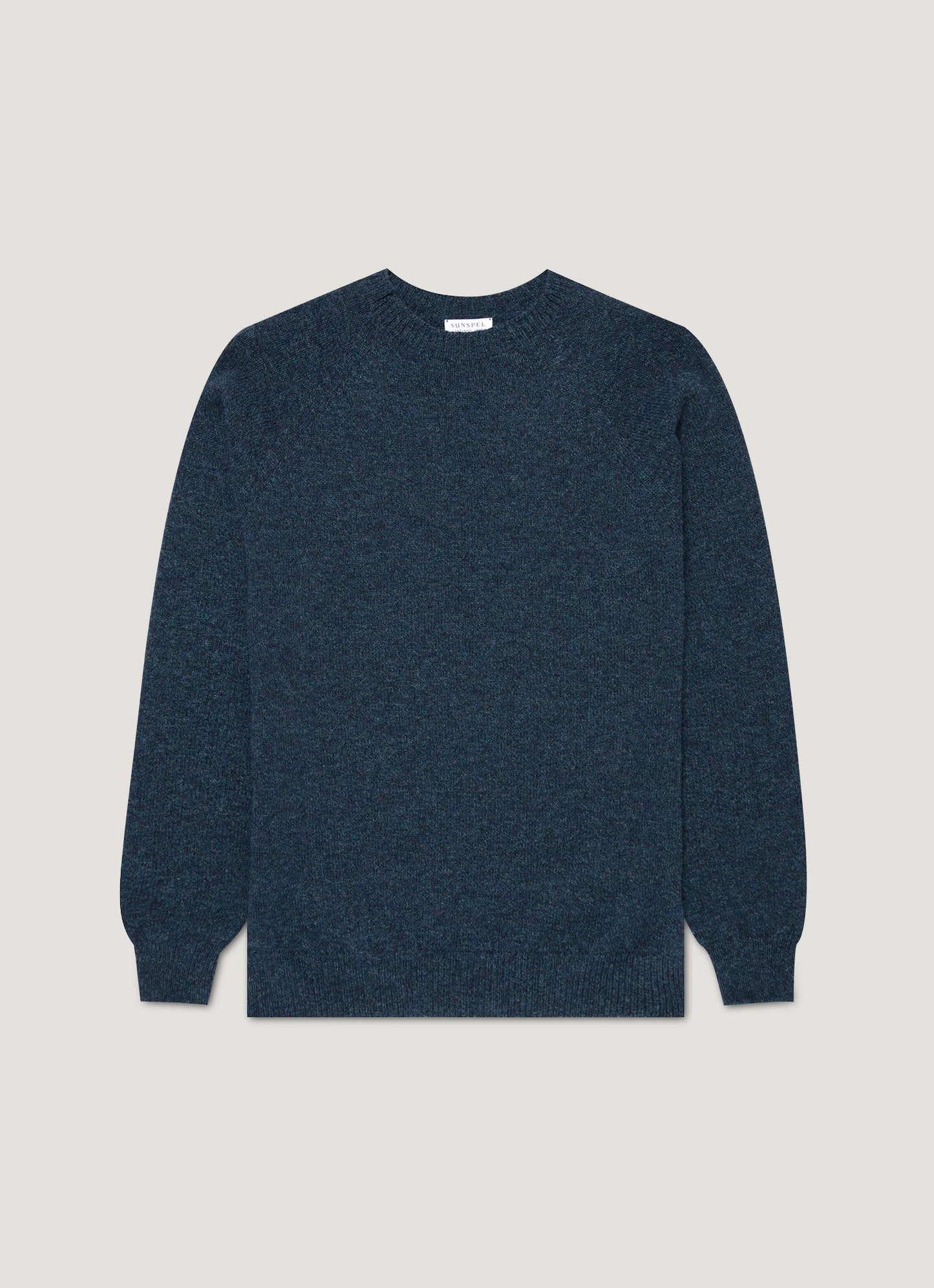 Mens Lambswool Crew Neck Jumper In Dark Petrol Twist Mjum8066 Gniv