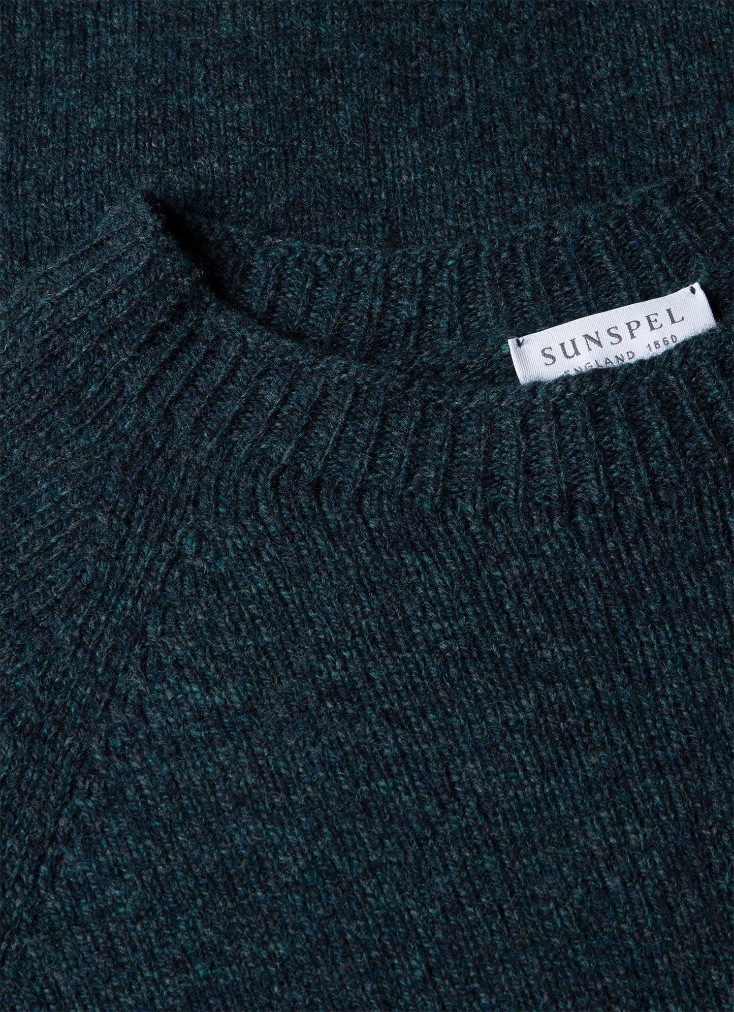 Mens Lambswool Crew Neck Jumper In Dark Petrol Twist Mjum8066 Gniv