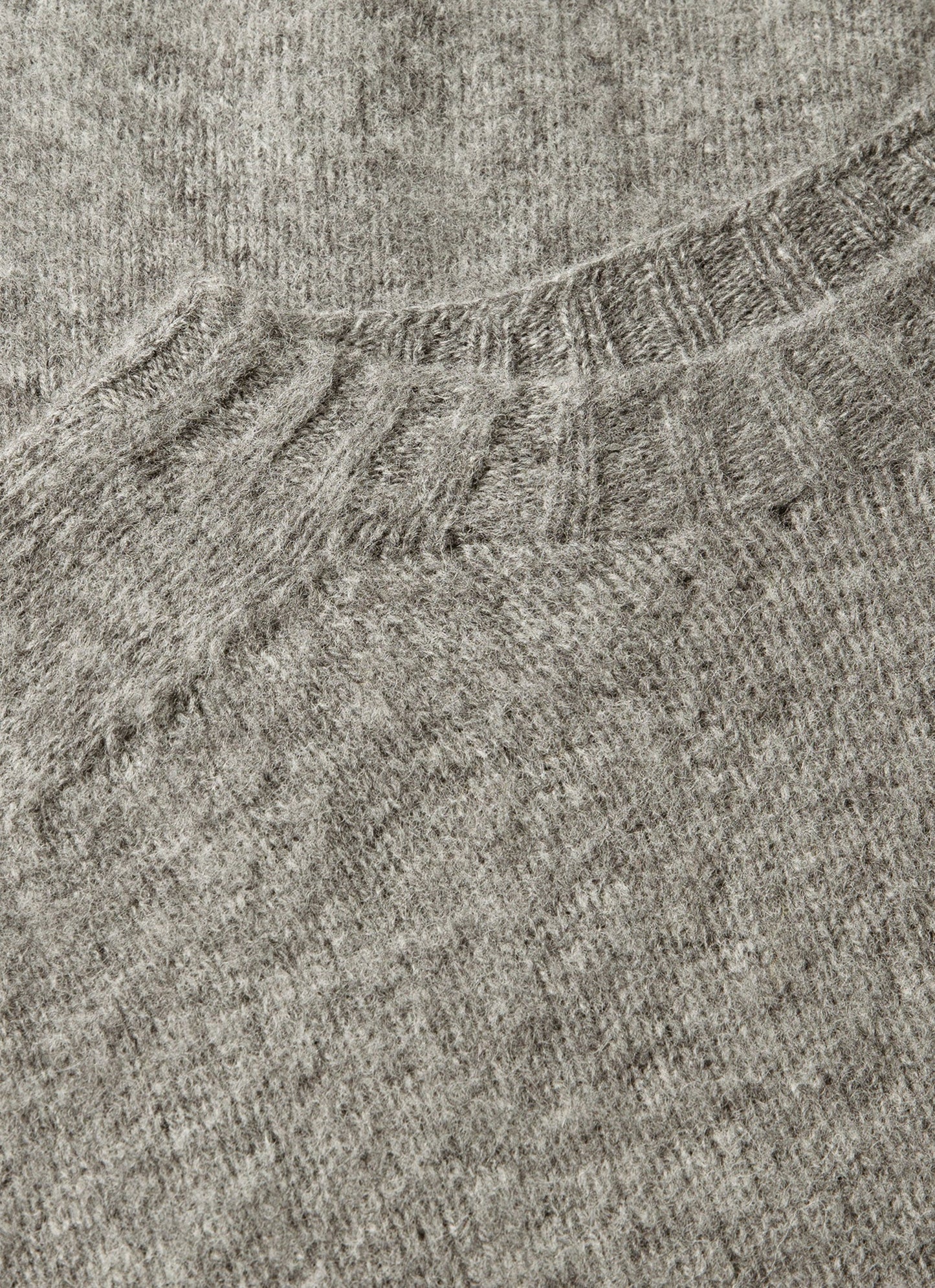 Mens Shetland Crew Neck Jumper In Mid Grey Melange Mjum8266 Gyak