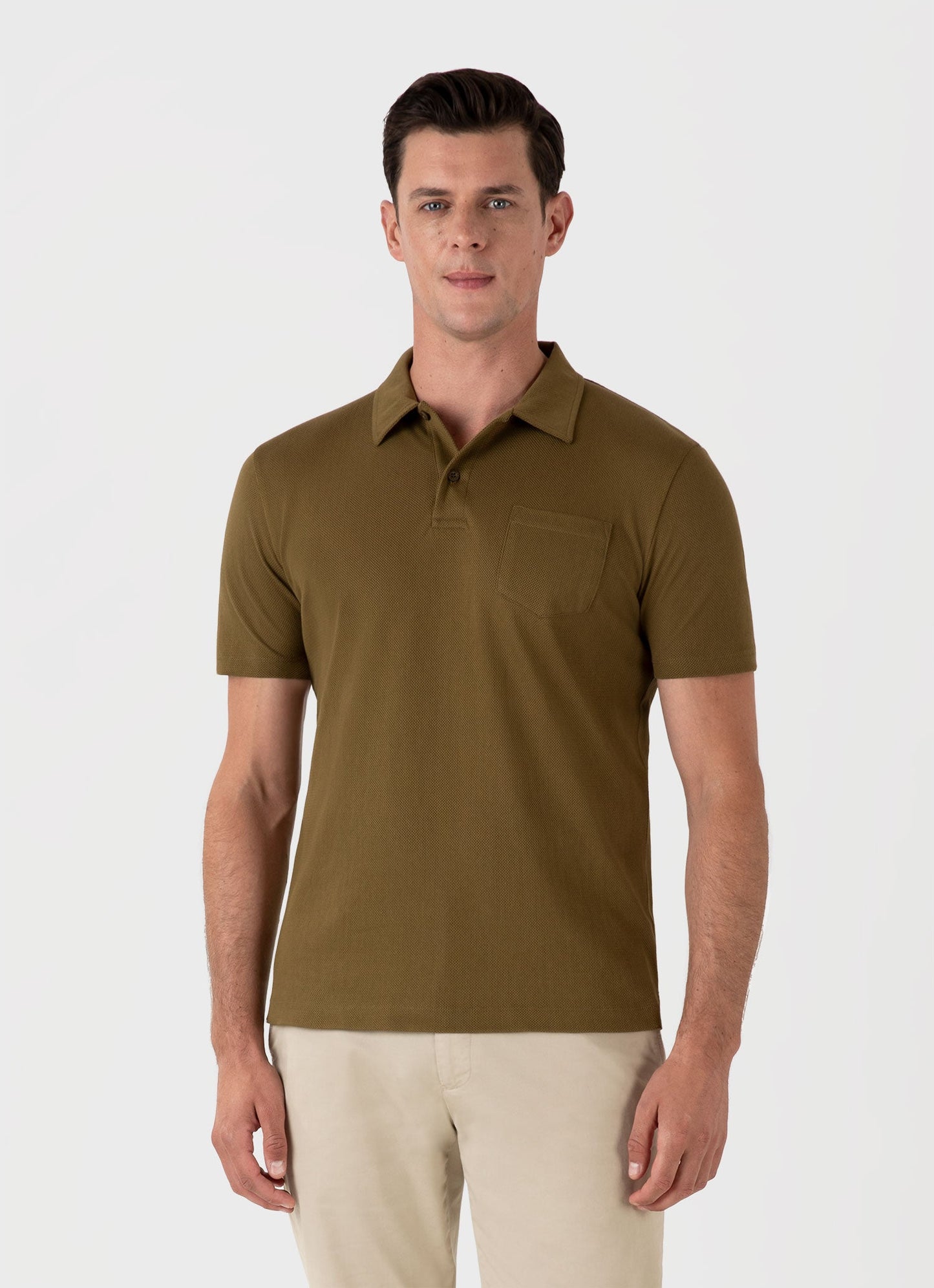 Mens Riviera Polo Shirt In Olive Green Mpol1026 Gnia