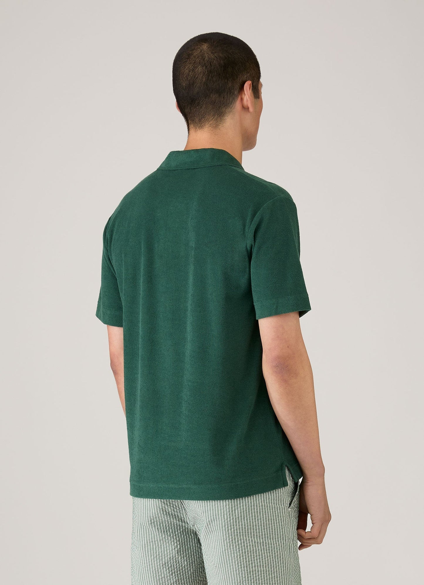 Mens Towelling Polo Shirt In Forest Mpol1574 Gnjd