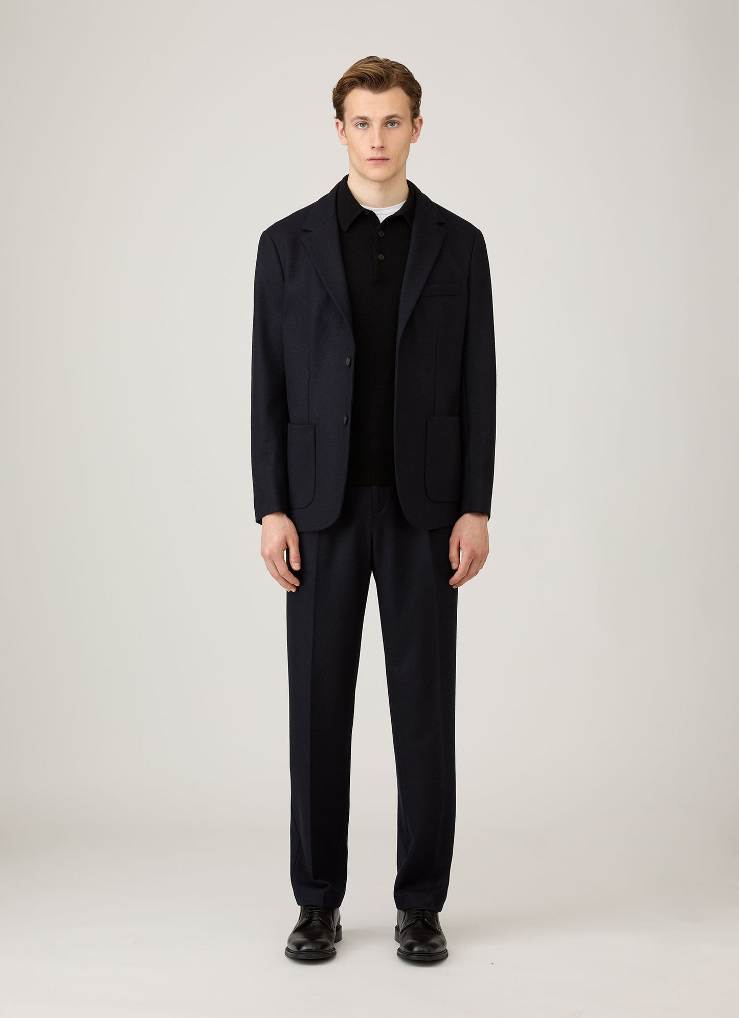 Mens Cashmere Polo Shirt In Black Mpol8293 Bkaa