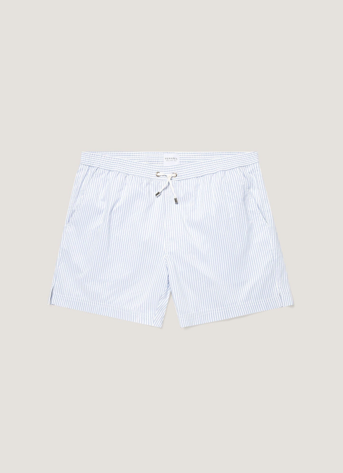 Mens Drawstring Swim Short In White Cool Blue Mshr3705S Stmj