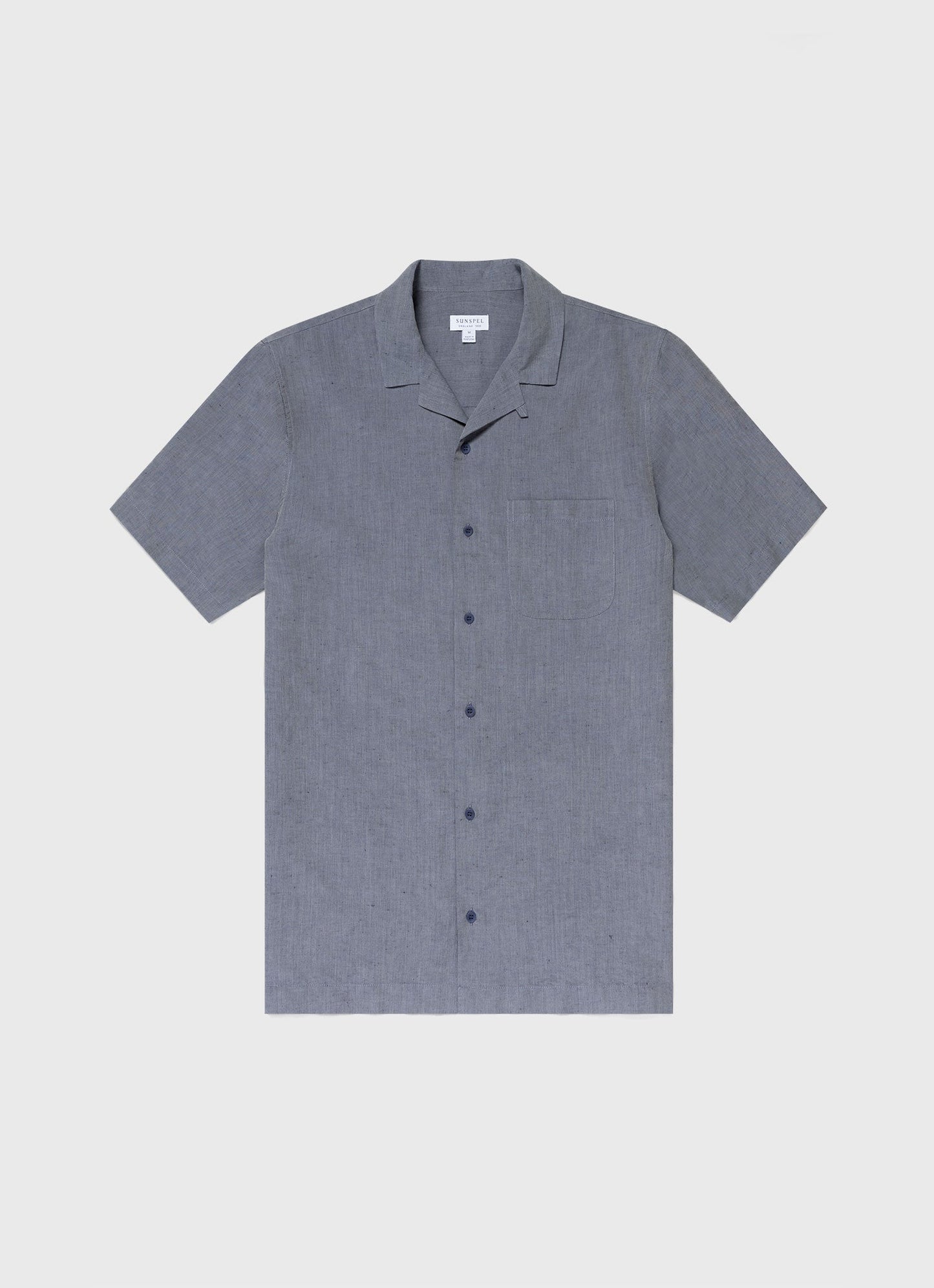 Mens Cotton Linen Shirt In Light Navy Melange Msht2066 Butd