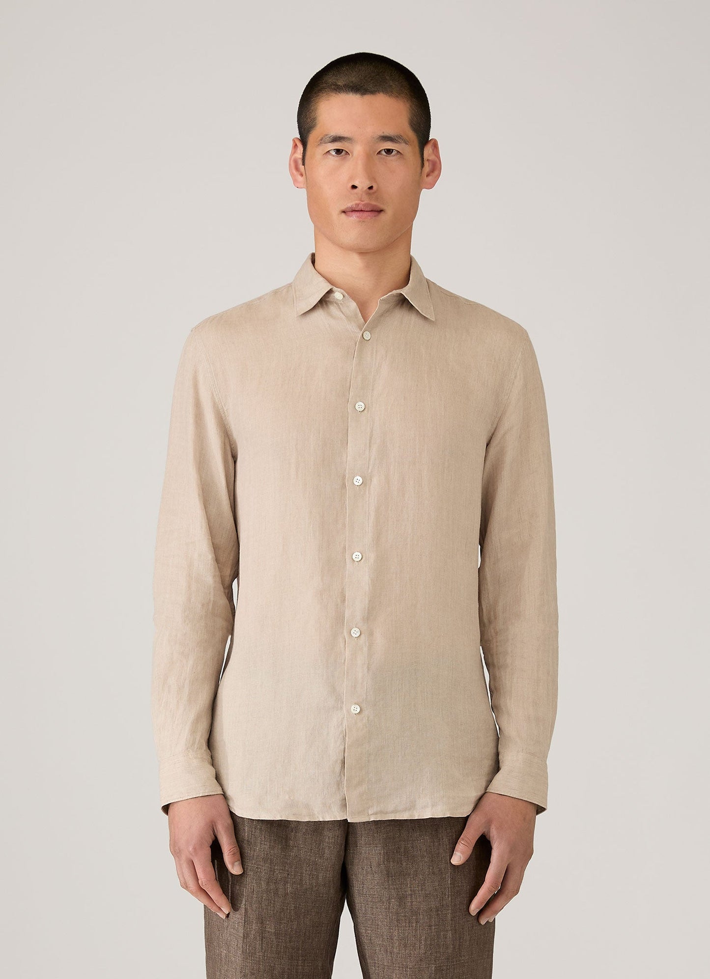 Mens Linen Shirt In Hazelwood Msht2106 Brgt