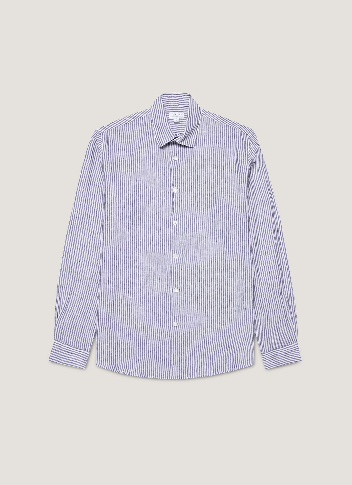 Mens Linen Shirt In White Navy Msht2106 Stoa