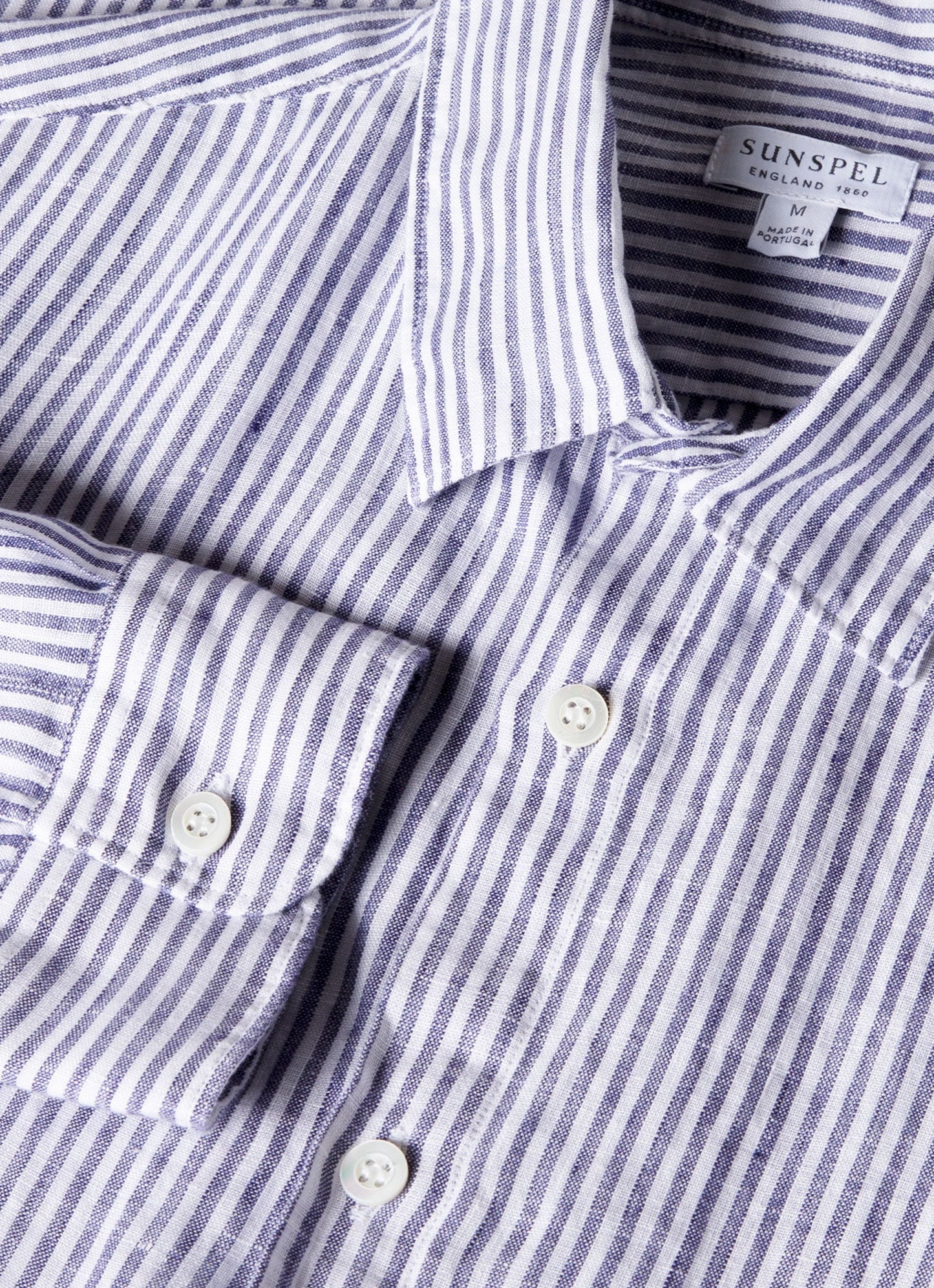 Mens Linen Shirt In White Navy Msht2106 Stoa