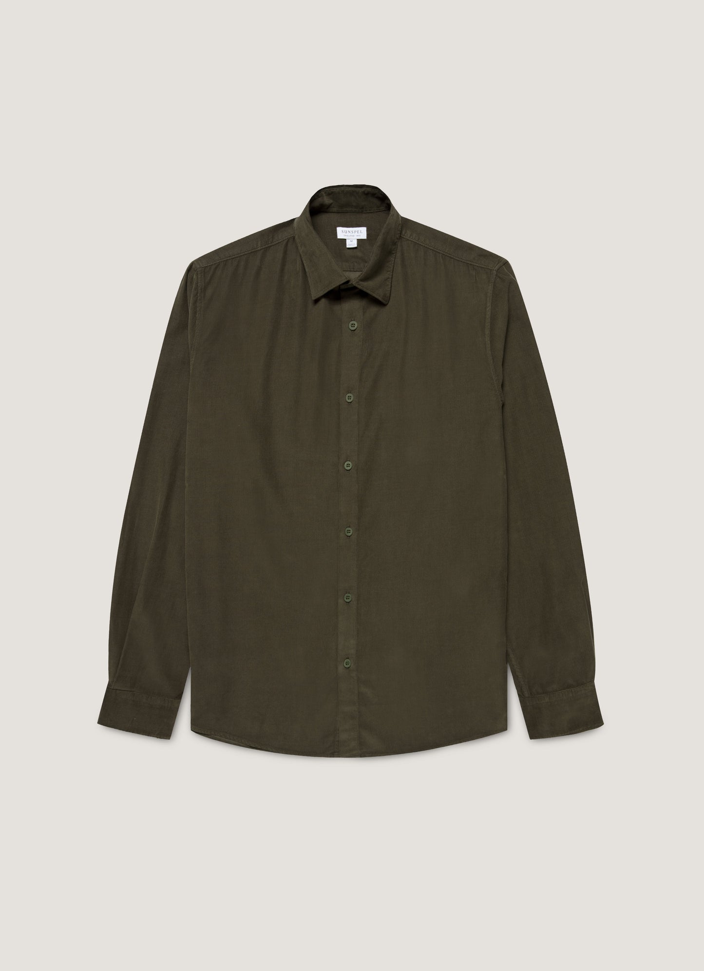 Mens Fine Cord Shirt In Dark Green Msht2130 Gnin