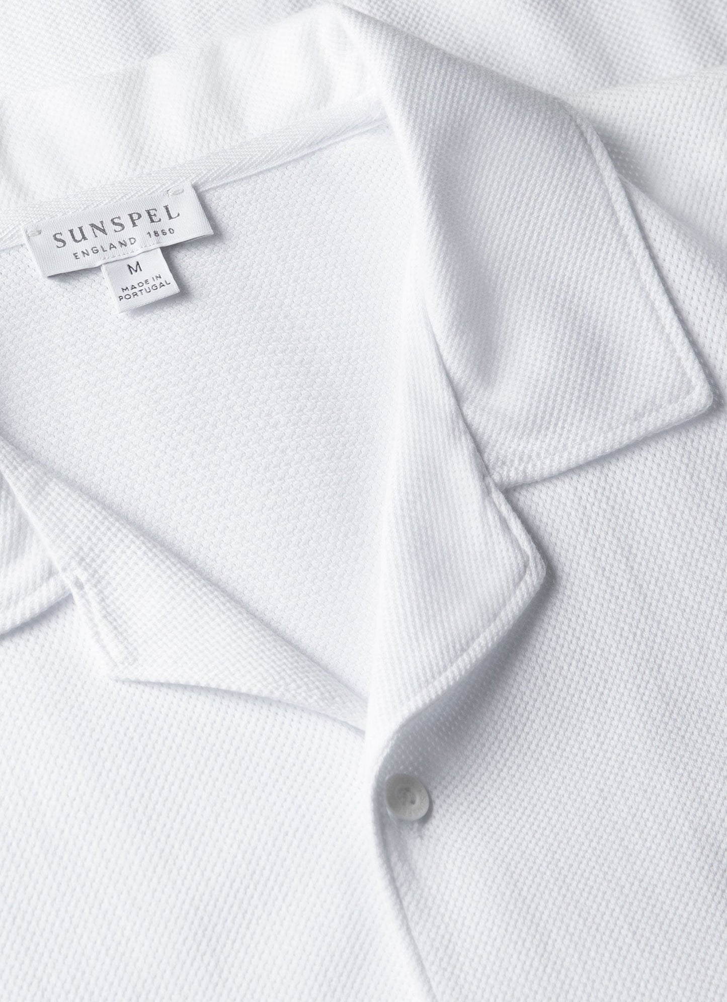 Mens Riviera Camp Collar Shirt In White Msht2147 Whaa