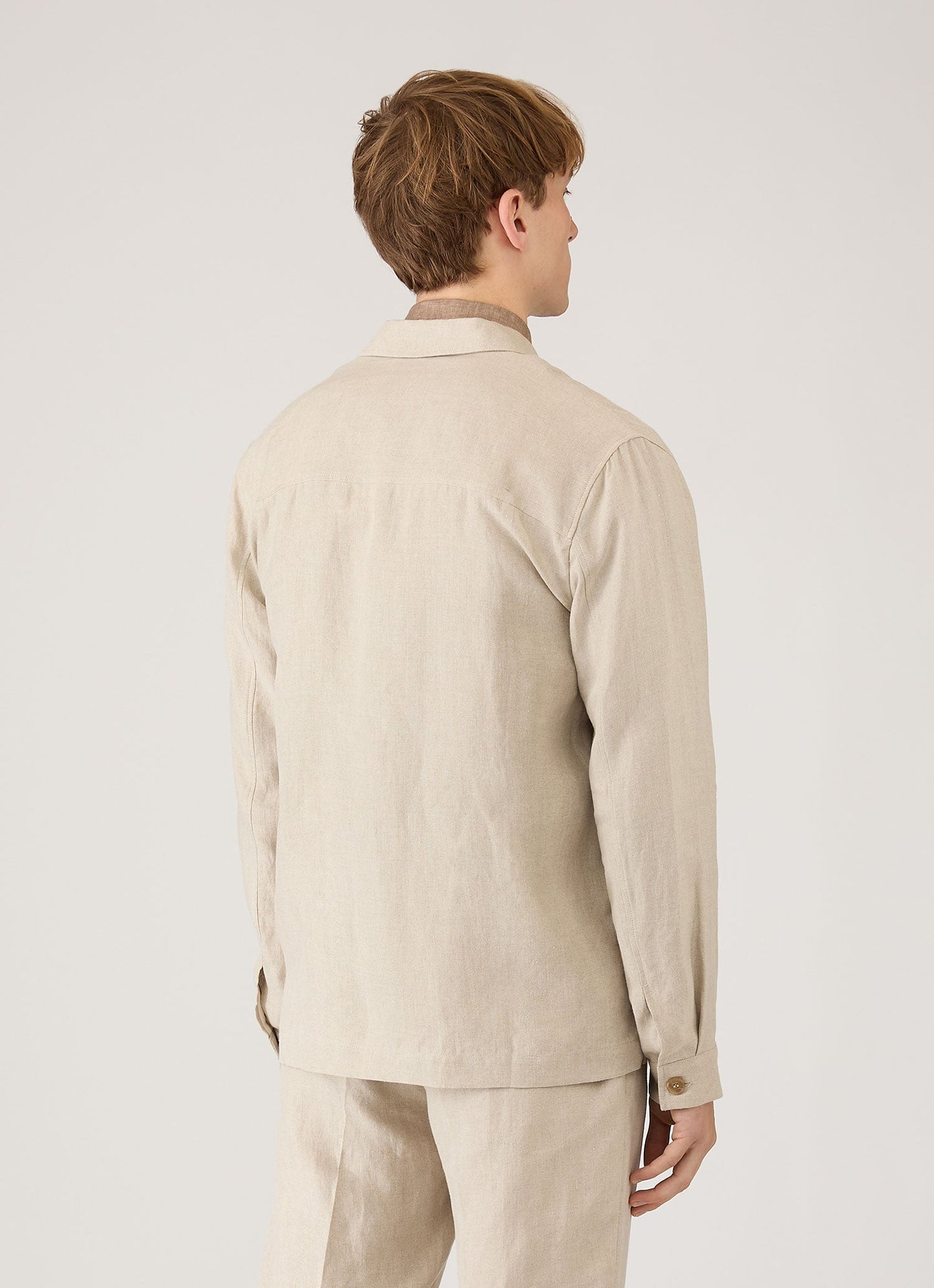 Mens Linen Overshirt In Sand Msht2152 Brbd