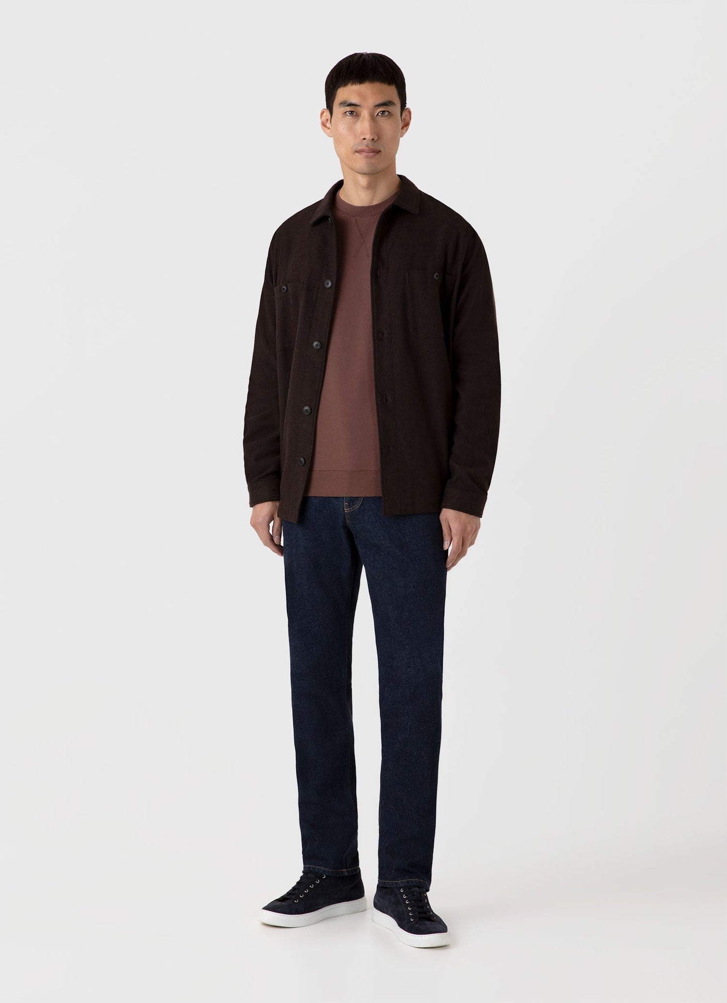 Mens Loopback Sweatshirt In Cocoa Brown Mswe1516 Brfn
