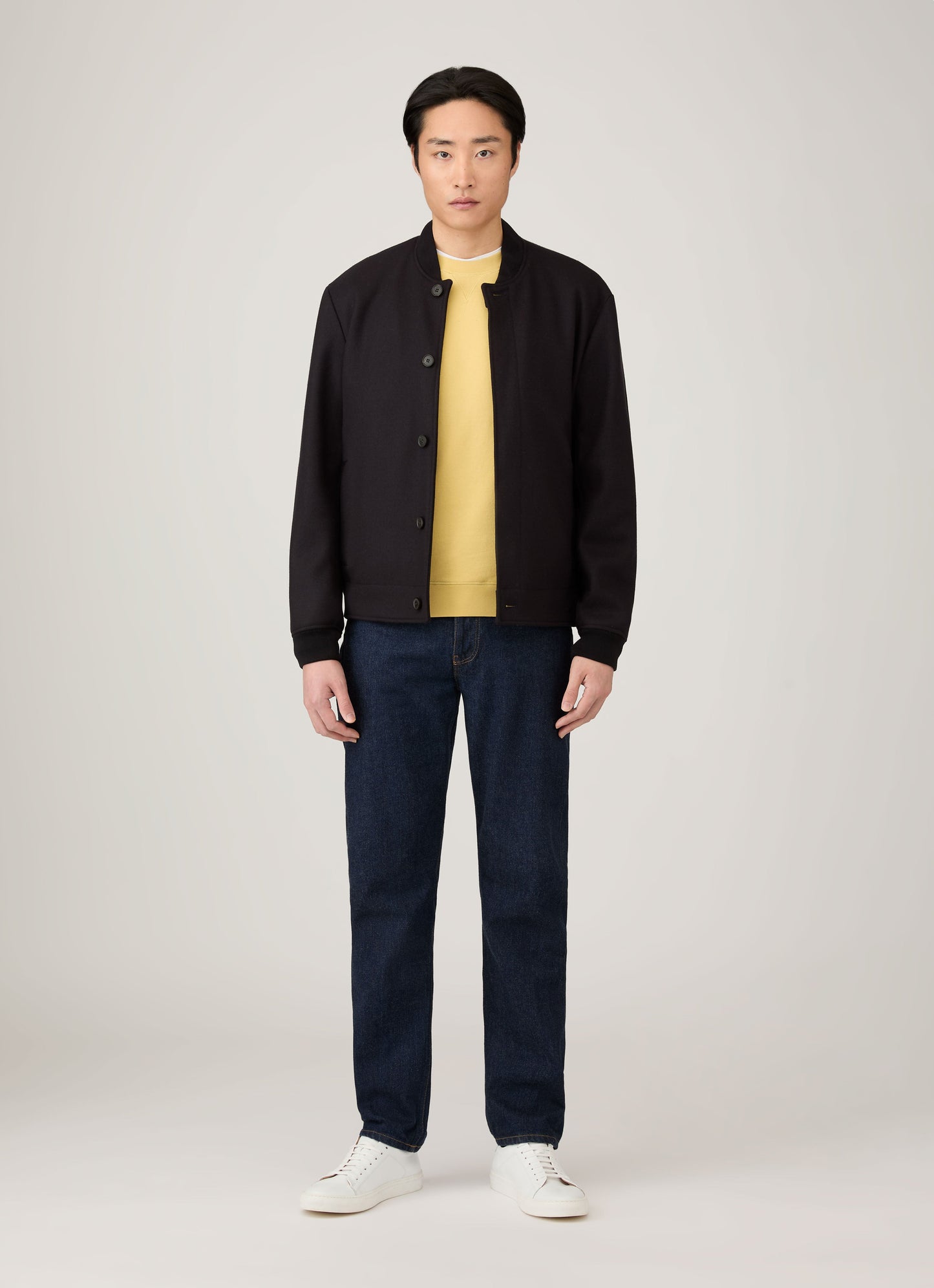 Mens Loopback Sweatshirt In Dusty Yellow Mswe1516 Ylbf