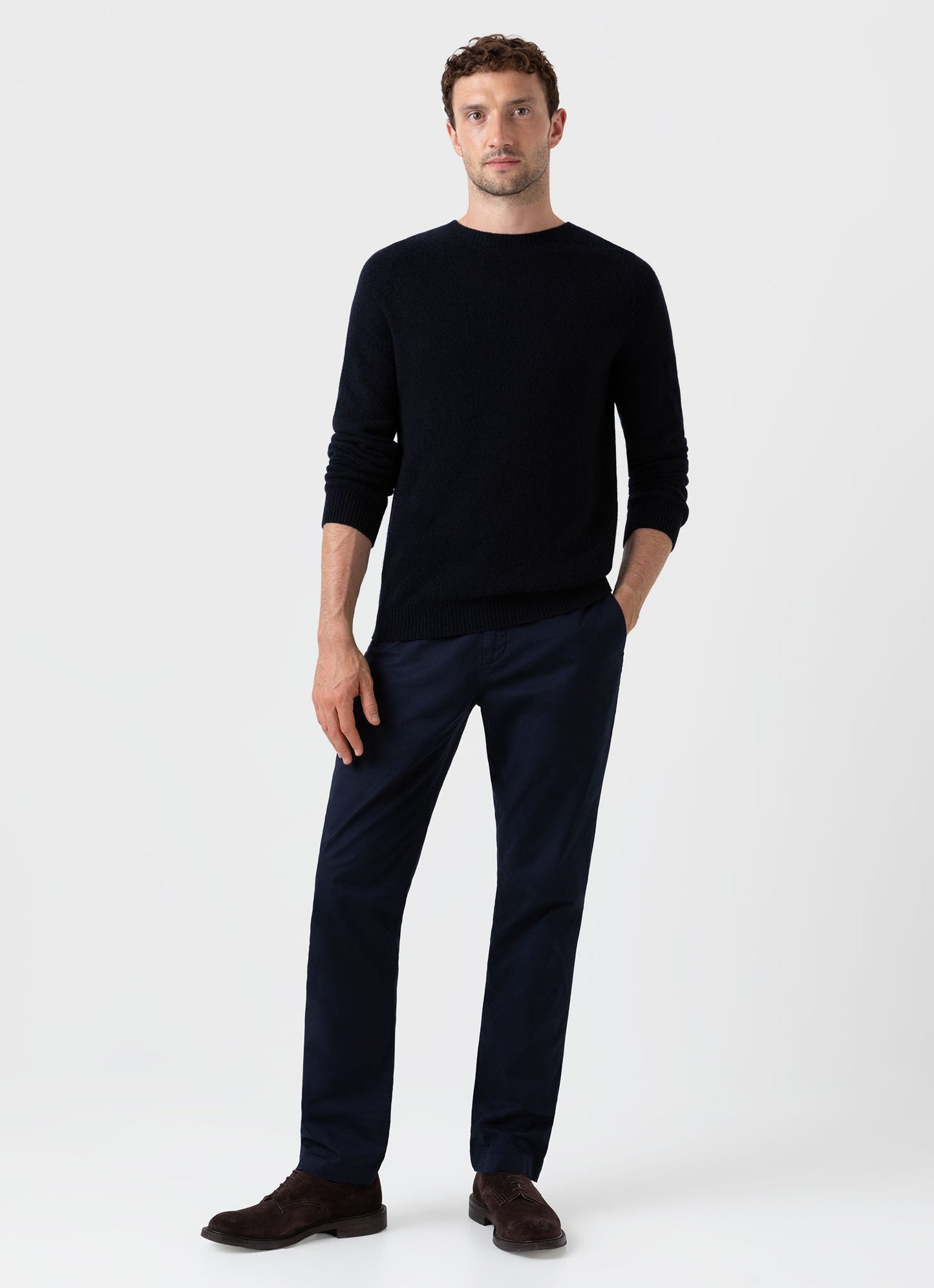 Mens Cotton Drill Regular Fit Chino Navy Mtrs3018