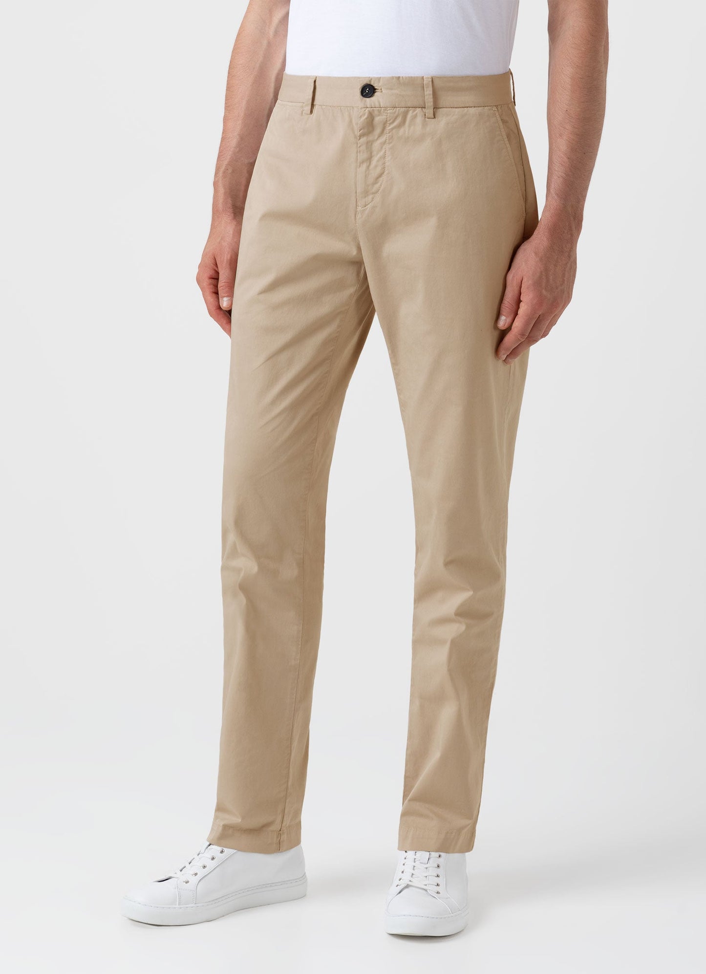 Mens Regular Fit Stretch Chino Stone
