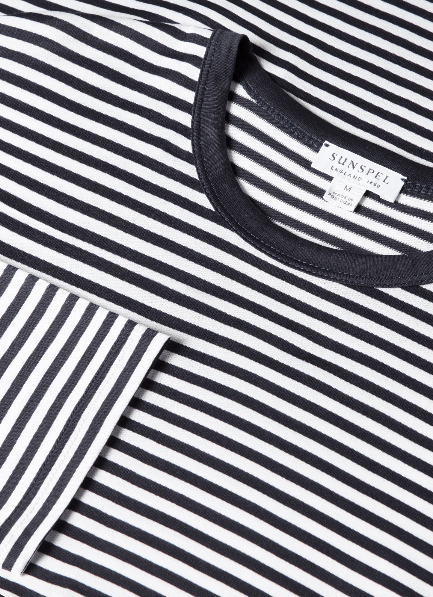 Men's Classic Long Sleeve T-shirt in Navy/White English Stripe