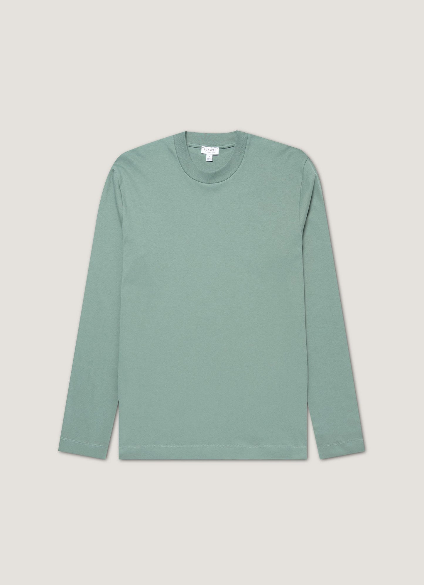Mens Long Sleeve Heavyweight Tshirt In Steel Green Mtsh0182 Gniu