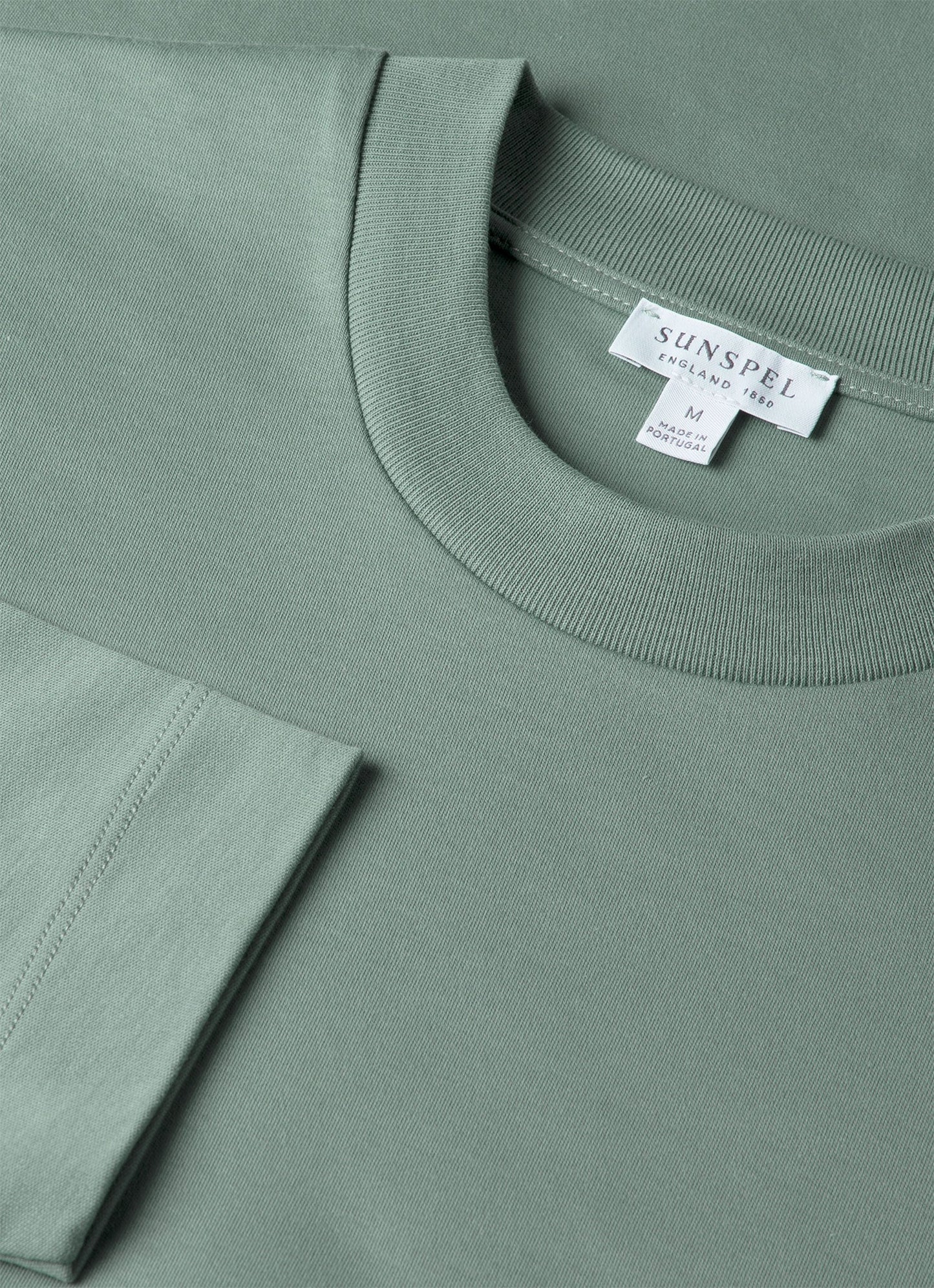Mens Long Sleeve Heavyweight Tshirt In Steel Green Mtsh0182 Gniu