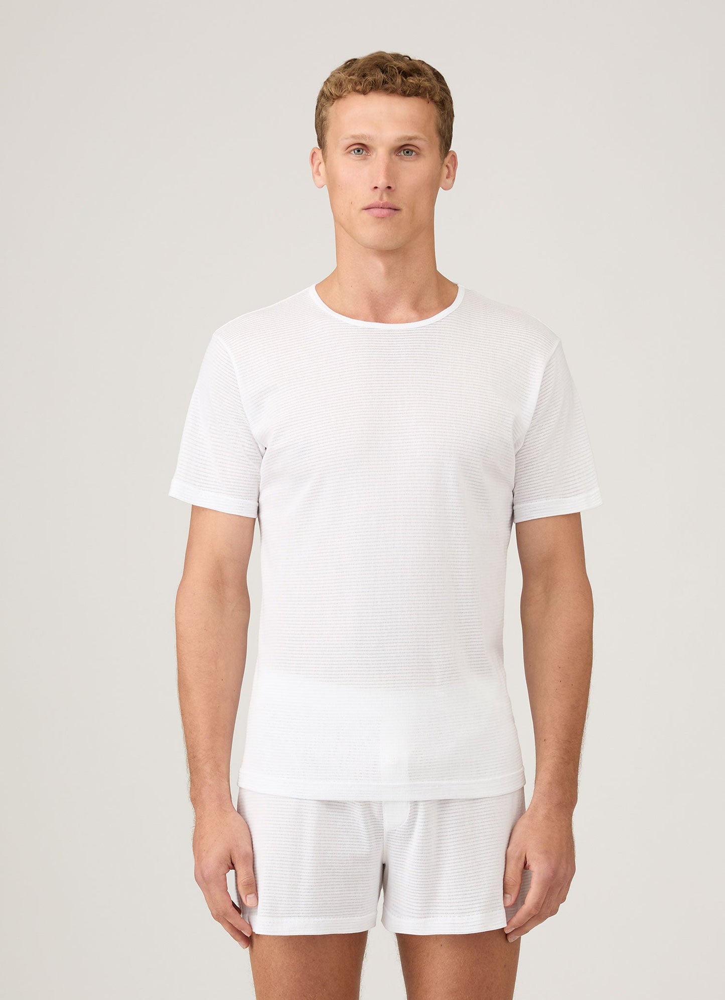 Q14 Cellular Crew Neck T Shirt White