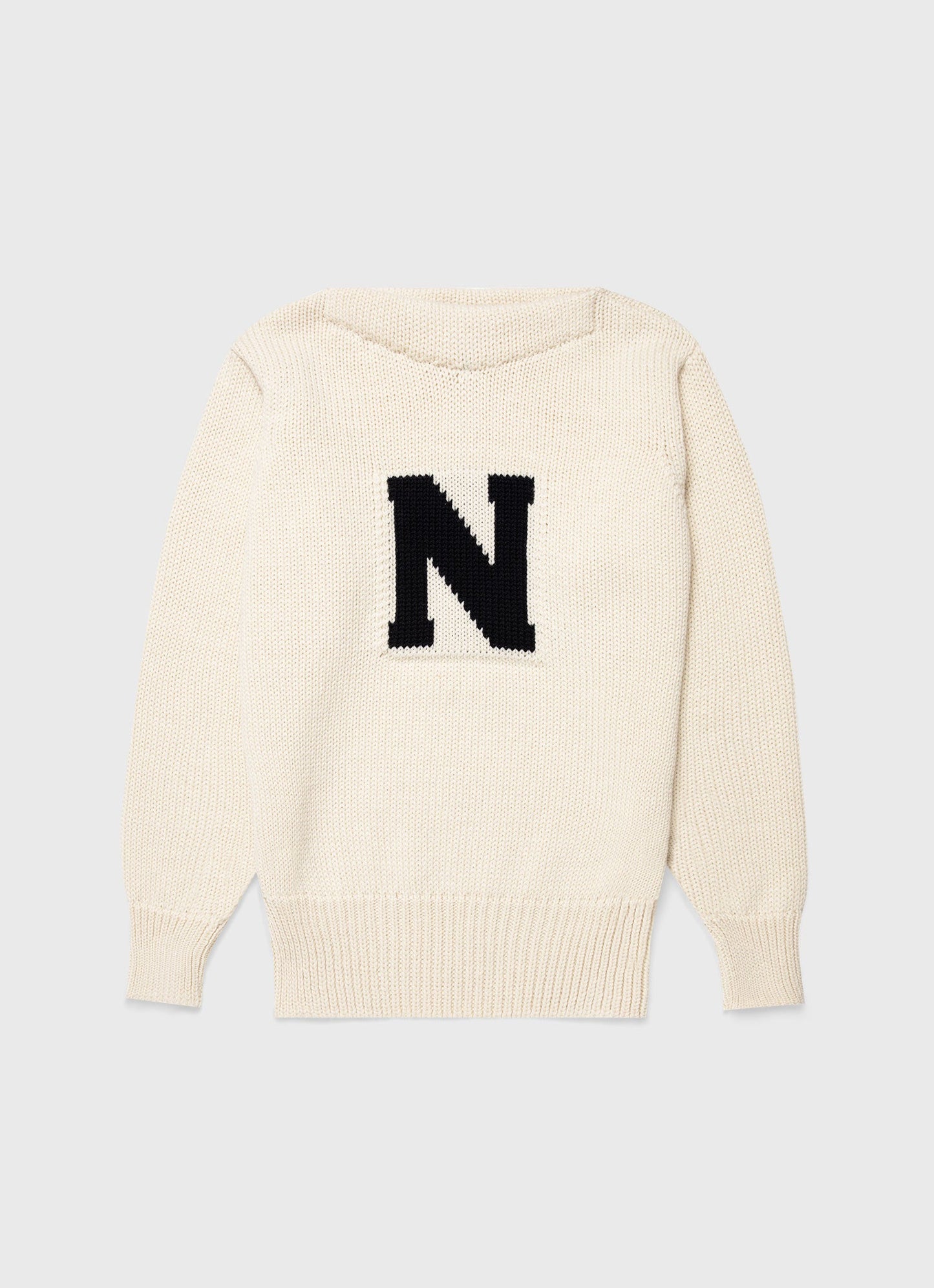Mens Nigel Cabourn Wide Neck Crew In Ecru Ncmjum8262 Whcr