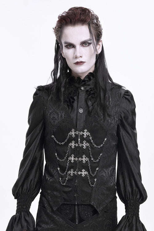 Black Bishop Vampire Goth Vest