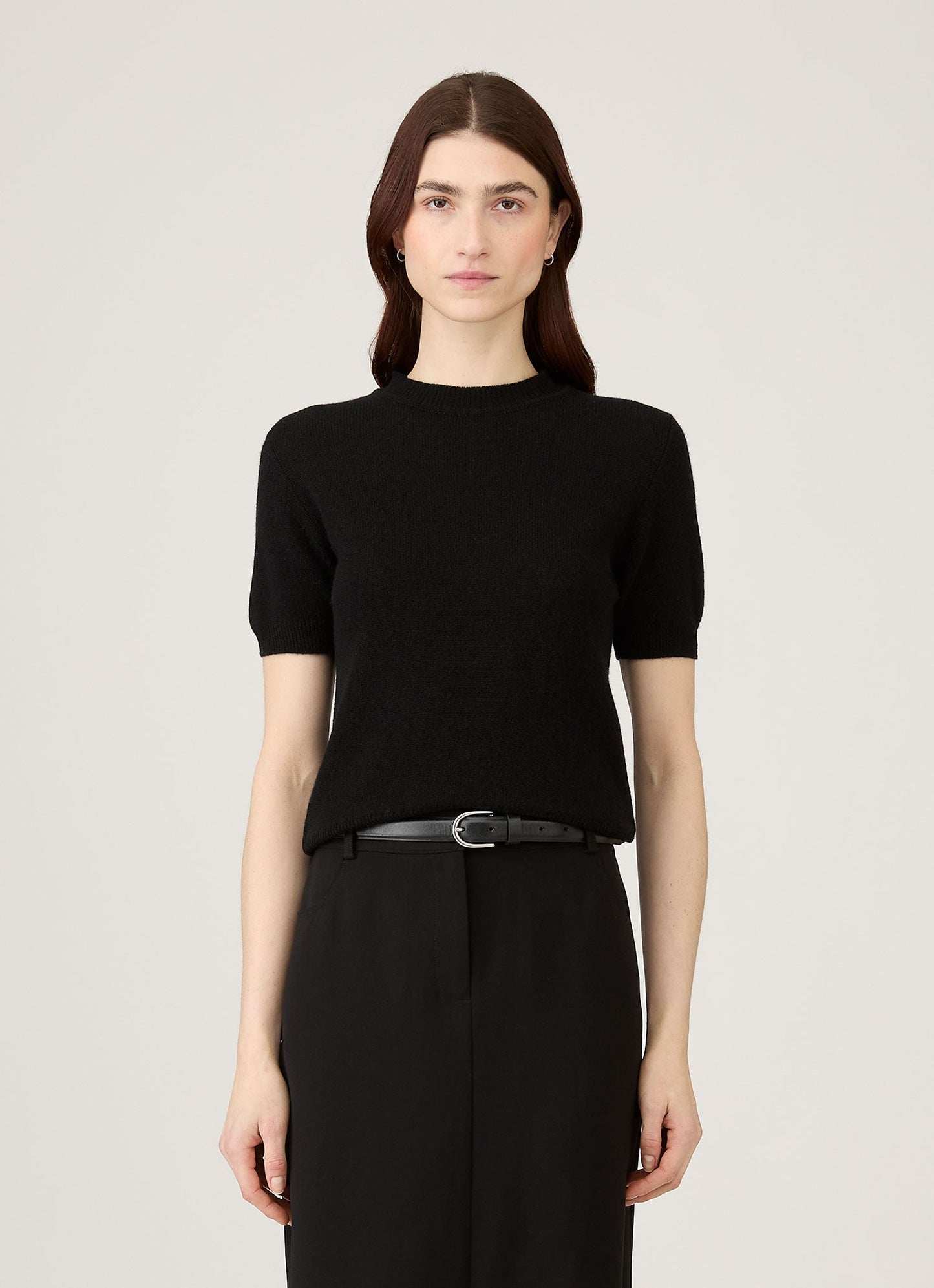 Womens Cashmere Tshirt In Black Wjum8231 Bkaa